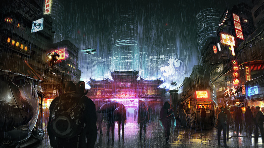 Wallpaper from the recent Shadowrun: Hong Kong computer game.